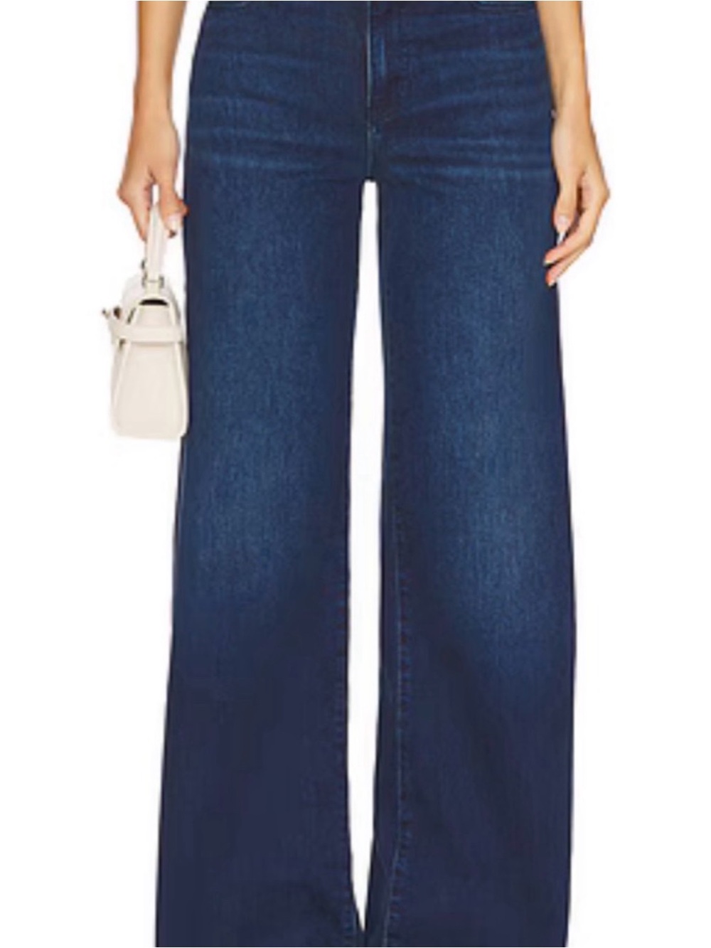 Frame Le Slim Palazzo Long Denim Dark Blue Wide-Leg High-Rise Jeans